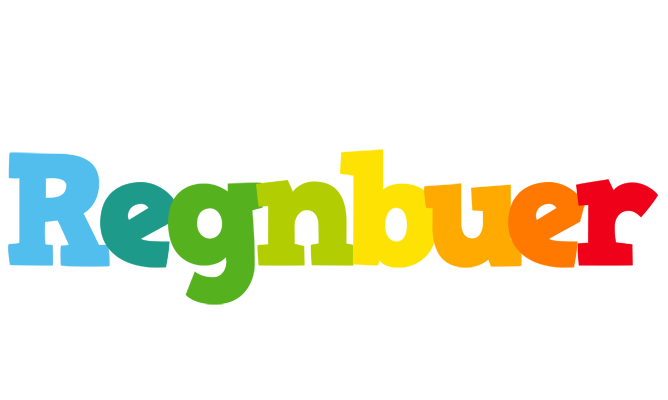REGNBUER logo effect. Colorful text effects in various flavors. Customize your own text here: https://www.textgiraffe.com/logos/rainbows/