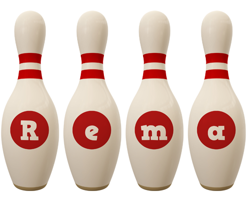 Rema bowling-pin logo