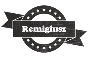 Remigiusz grunge logo