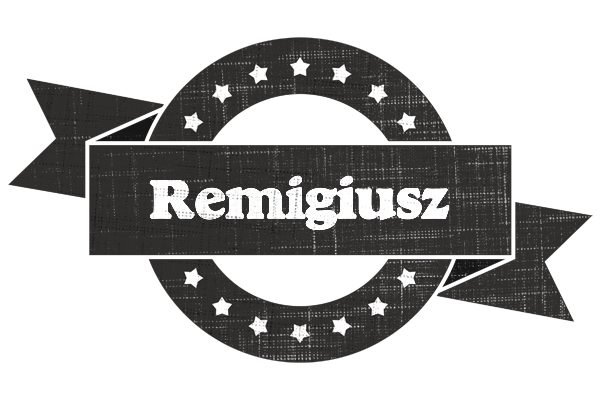 Remigiusz grunge logo
