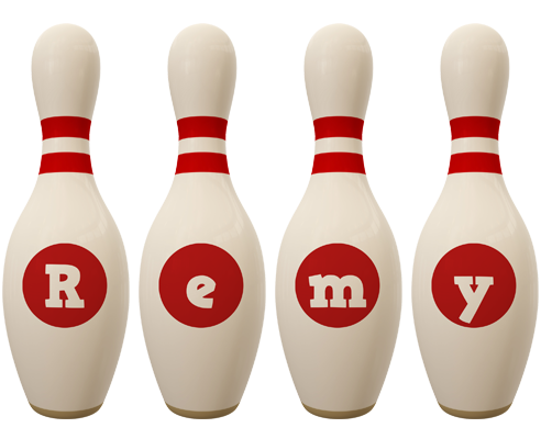 Remy bowling-pin logo