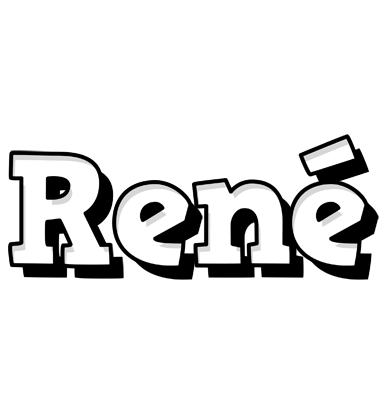 René snowing logo