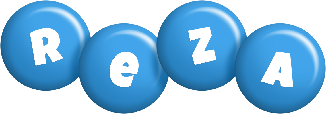 Reza candy-blue logo