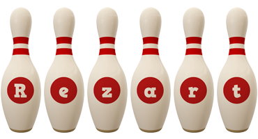 Rezart bowling-pin logo