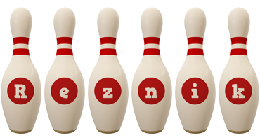 Reznik bowling-pin logo