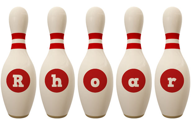 Rhoar bowling-pin logo