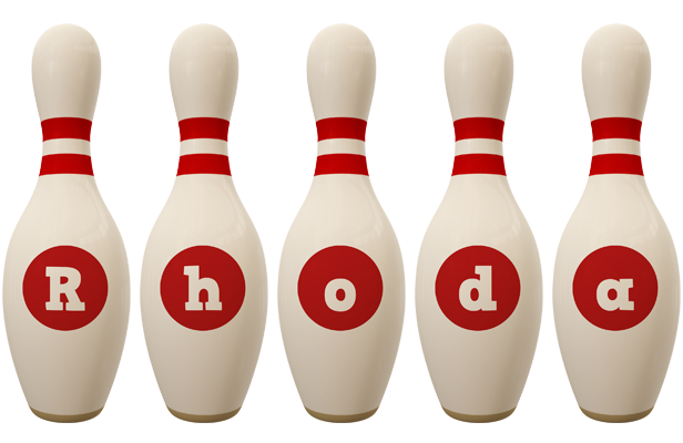 Rhoda bowling-pin logo