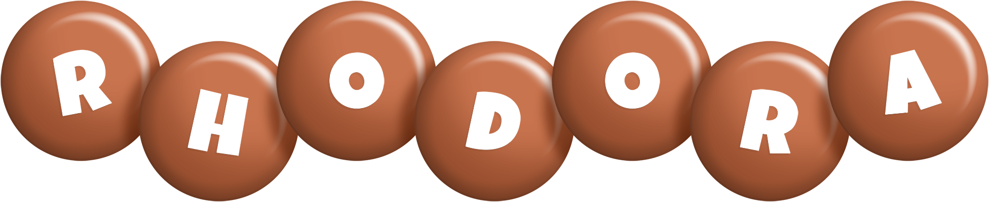 Rhodora candy-brown logo