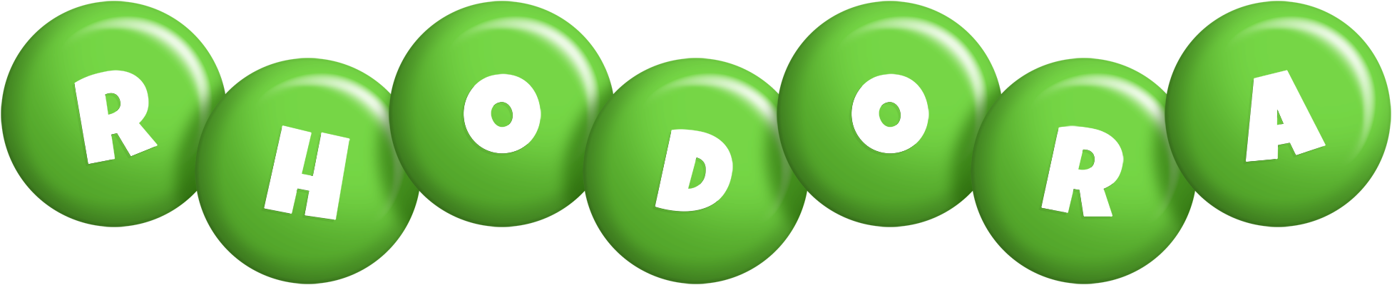 Rhodora candy-green logo