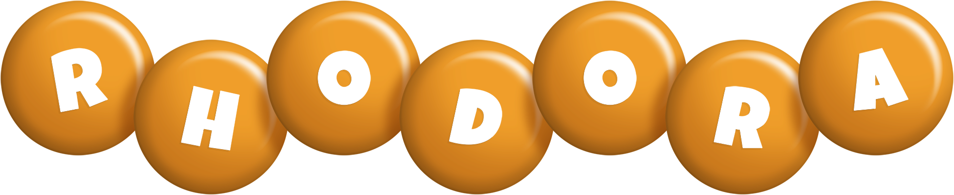 Rhodora candy-orange logo