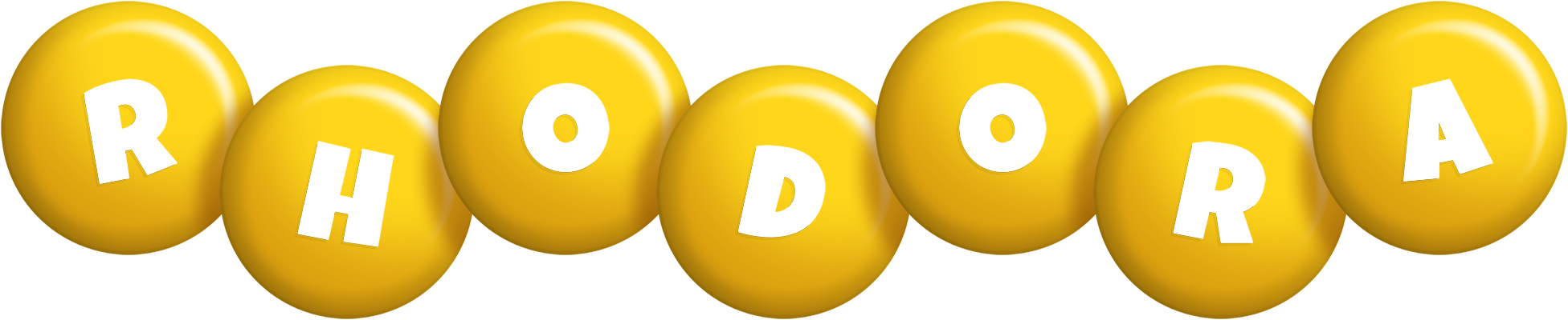 Rhodora candy-yellow logo