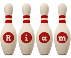 Riam bowling-pin logo