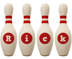 Rick bowling-pin logo