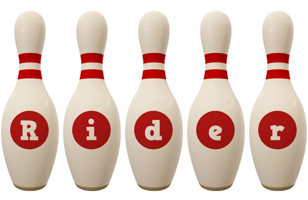 Rider bowling-pin logo