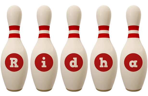 Ridha bowling-pin logo