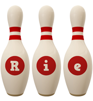 Rie bowling-pin logo