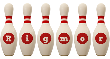 Rigmor bowling-pin logo