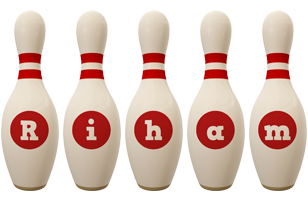 Riham bowling-pin logo