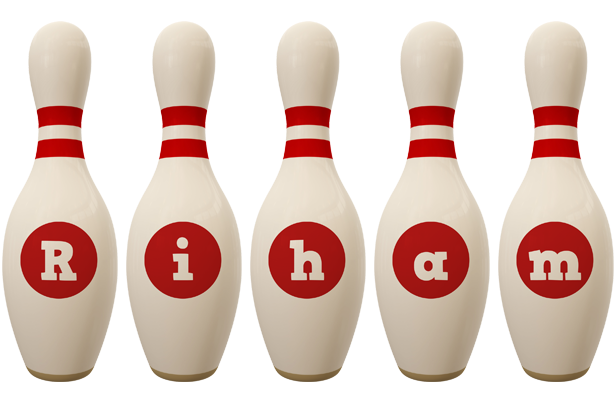 Riham bowling-pin logo