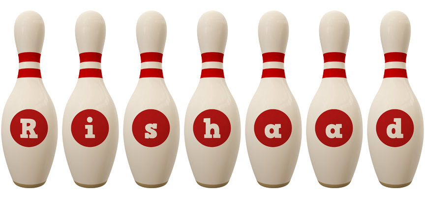 Rishaad bowling-pin logo