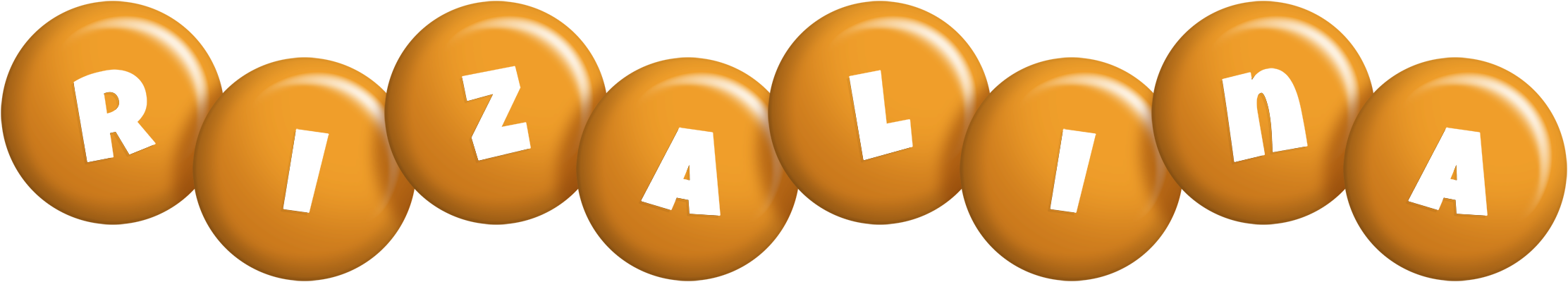 Rizalina candy-orange logo