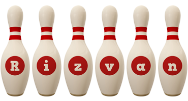 Rizvan bowling-pin logo
