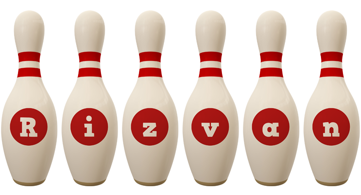 Rizvan bowling-pin logo