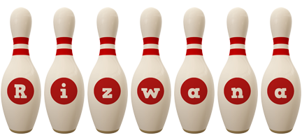 Rizwana bowling-pin logo