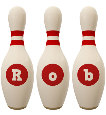 Rob bowling-pin logo