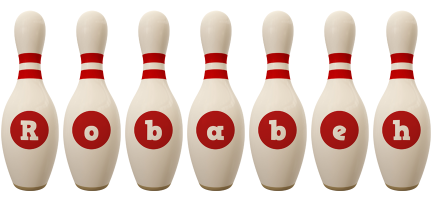 Robabeh bowling-pin logo