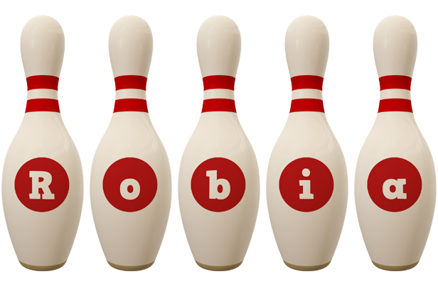 Robia bowling-pin logo