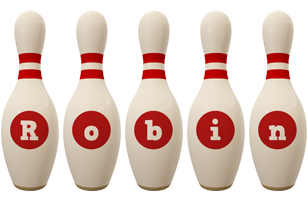Robin bowling-pin logo