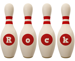 Rock bowling-pin logo