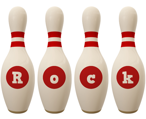 Rock bowling-pin logo