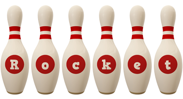 Rocket bowling-pin logo