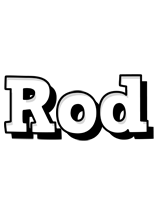 Rod snowing logo