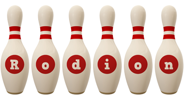 Rodion bowling-pin logo