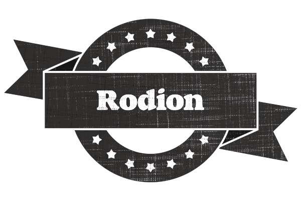 Rodion grunge logo