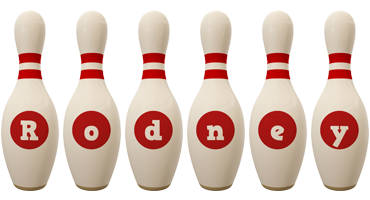 Rodney bowling-pin logo