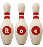 Roe bowling-pin logo