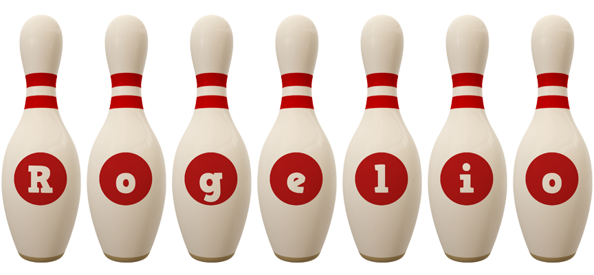 Rogelio bowling-pin logo