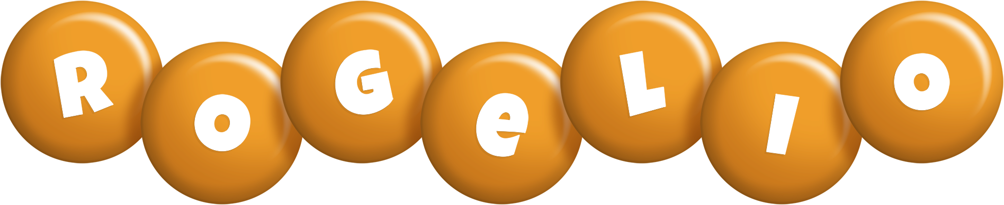 Rogelio candy-orange logo
