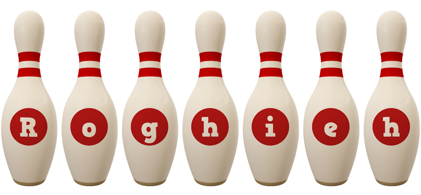 Roghieh bowling-pin logo