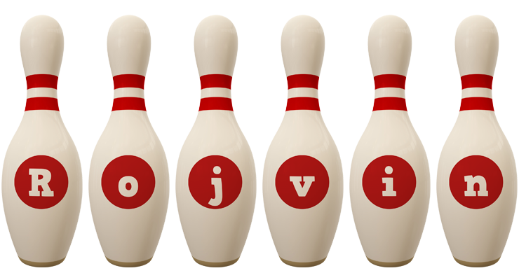 Rojvin bowling-pin logo