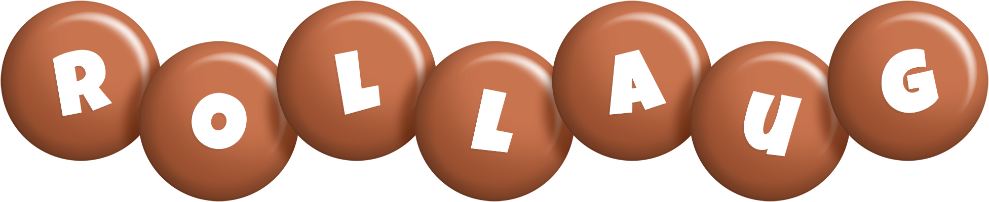 Rollaug candy-brown logo