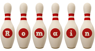 Romain bowling-pin logo