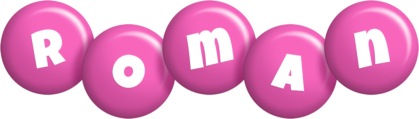 Roman candy-pink logo