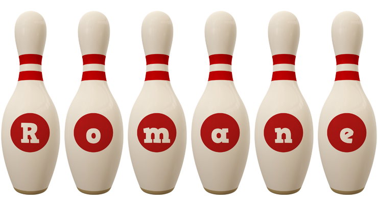 Romane bowling-pin logo
