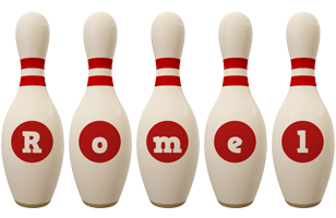 Romel bowling-pin logo