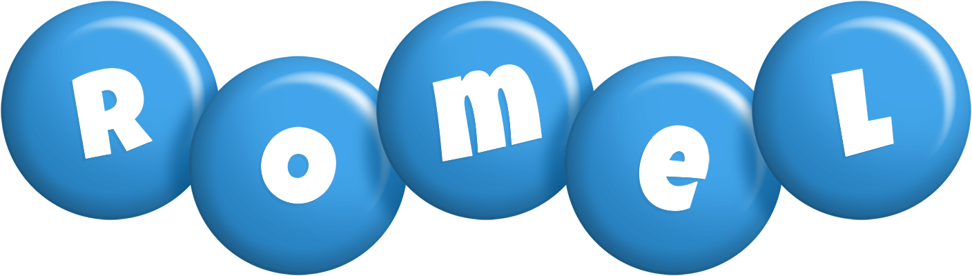 Romel candy-blue logo